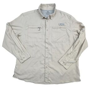 Realtree Fishing Shirt Mens Extra Large Beige Sahara Long Sleeve Vented Trail